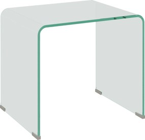 HOMCOM Măsuță de Cafea Modernă cu Picioare Antiderapante, Măsuță din Sticlă Securizată, 50x40x45 cm, Transparentă, Design Elegant | Aosom Romania