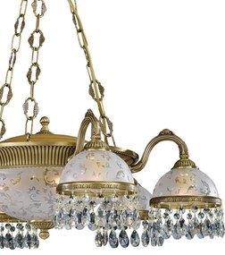 Candelabru design clasic realizat manual din alama si Cristal Scholer 6200