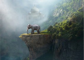 Tablou - Elefant în vârful Taj Mahalului (70x50 cm)