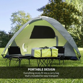 Outsunny Cort de Camping pentru 3-4 Persoane, Cort Impermeabil și Rezistent la UV, 3x3x1.8m, Galben și Gri | Aosom Romania