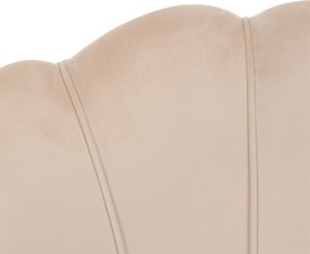 Fotoliu în stil Art-deco, catifea Velvet bej/crom auriu, NOBLIN