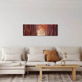 Tablou - Pădurea de toamnă (cu ceas) (90x30 cm)