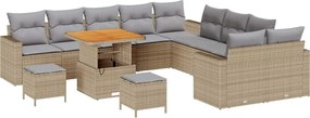 vidaXL Set de canapele pentru grădină 17 pcs Beige și gri deschis