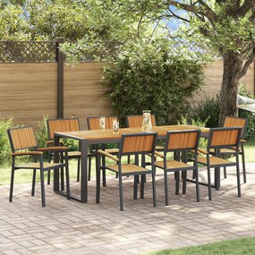 vidaXL Set de Dining cu 5 Piese din Lemn Masiv de Acacia și Metal
