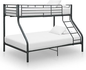 vidaXL Cadru de pat supraetajat, negru, 140 x 200/90 x 200 cm, metal