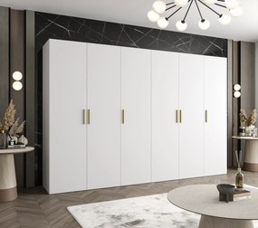 Dulap de haine 300 cm Borry 1 (alb + Auriu). 1125793
