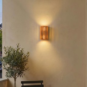 Lampă de perete Japandi portocalie cu negru și frânghie IP44 - Jayla