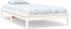 vidaXL Cadru de pat, alb, 90x200 cm, lemn masiv de pin