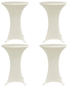 vidaXL Husă de masă cu picior, 4 buc., crem, Ø60 cm, elastic