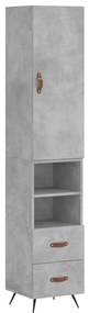 3198893 vidaXL Dulap înalt, gri beton, 34,5x34x180 cm, lemn prelucrat