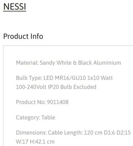 Veioza design minimalist NESSI, NVL-9011408