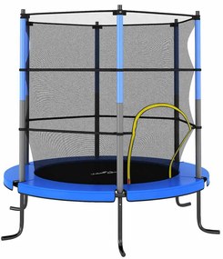 vidaXL Trambulină cu plasă de siguranță, albastru, 140x160cm, rotund