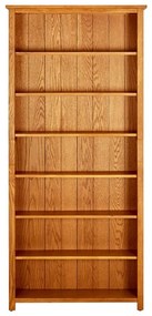 288475 vidaXL Bibliotecă cu 7 rafturi, 90 x 22,5 x 200 cm, lemn masiv stejar