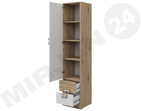 Dulap cu rafturi Niles NI05 (stejar deschis + alb + turcoaz). 1058374