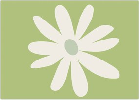 Tablou pe sticlă - Hippies, flori verzi N⁰2 (70x50 cm)