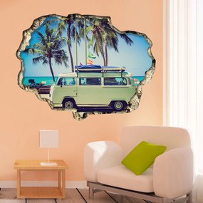 Sticker View Through The 3D Wall ,       Camper Van