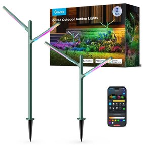 SET 2x lampă LED RGBICWW dimabilă de exterior Govee LED/36W/230V IP66 2700-6500K Wi-Fi