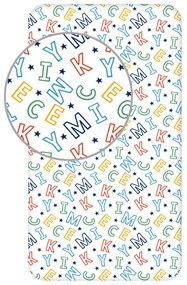 Disney Mickey Letters cearșaf cu elastic 90x200 cm