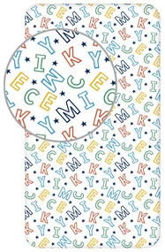 Disney Mickey Letters cearșaf cu elastic 90x200 cm