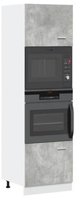 vidaXL Dulap de cuptor cu microunde “Lyon”, gri beton, 60x57x207 cm