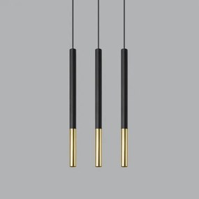 Lustră pe cablu MOSAIC 3xG9/12W/230V neagră/aurie