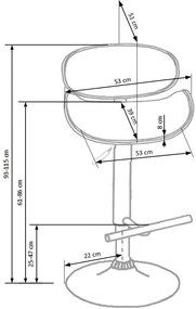 Scaun de bar H44 nuc crem