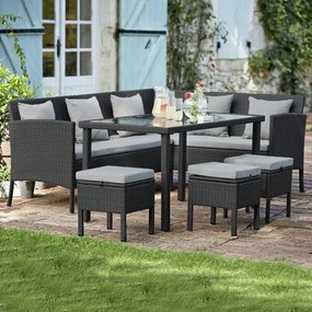 Set mobilier de grădină din ratan ALTEA - Antracit