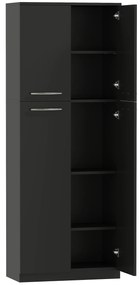 HOMCOM Mobilier de depozitare cu 2 dulapuri și rafturi reglabile din lemn negru | Aosom Romania