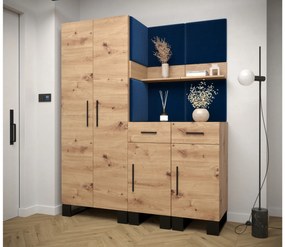Set mobilier pentru hol Amanda 7 (Stejar artisan + Albastru). 1085916