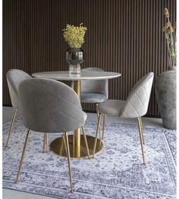 Masă de dining rotundă cu blat cu aspect de marmură ø 90 cm Bolzano – House Nordic