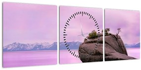 Tablou cu piata în mare (cu ceas) (90x30 cm)