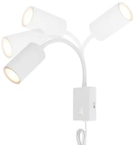 Lampă de perete flexibilă ROBBY 1xGU10/25W/230V albă Globo 57911WW