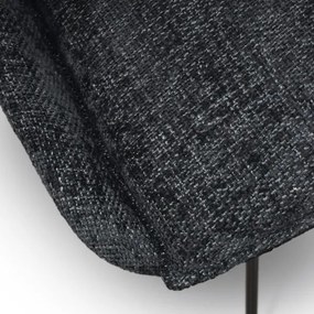 PAZZO DESIGN Set de 2 scaune Biagio Negru cu tapițerie din material textil și picioare metalice | Aosom Romania