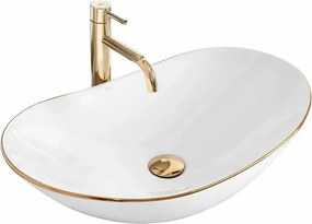 Lavoar alb pe blat Rea Royal Gold Edge 62,5 cm