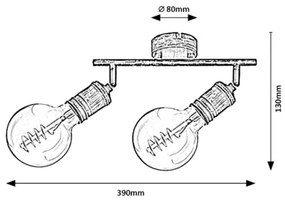 Spot FIDEL 2xE27/25W/230V Rabalux 3215