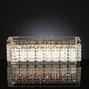 Suport pentru lumanare design LUX, realizat manual din sticla, NEFERTARI RECTANGULAR 60x15cm