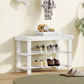 HOMCOM Pantofar tip Băncuță pentru Hol cu 3 Niveluri, 70x28x45 cm, Lemn natural | Aosom Romania