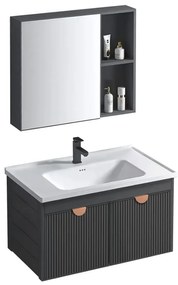 Set mobilier de baie cu lavoar Mario 60 cm Gri