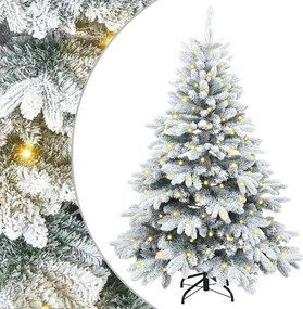 vidaXL Brad de Crăciun artificial cu 150 LED Alb 120 cm PE și PVC