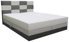 Pat matrimonial180 cm Boxspring Marion Comfort (Gri închis + gri deschis) (cu somieră și saltea). 1056248