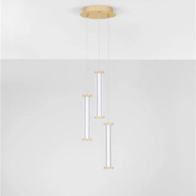 Lustra cu 3 pendule LED 3000K PHEME auriu periat