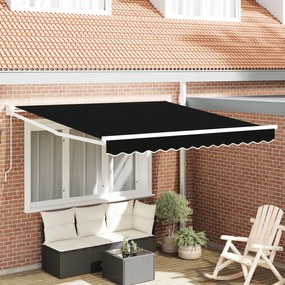 marchiză manuală retractabilă vidaXL Neagră 350x250 cm