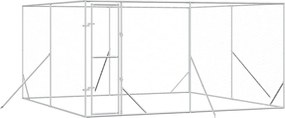 vidaXL Padoc de exterior pentru câini argintiu 4x4x2 m oțel galvanizat