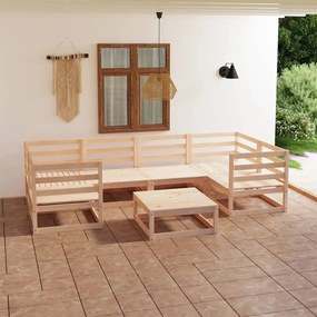3076244 vidaXL Set mobilier de grădină, 7 piese, lemn masiv de pin