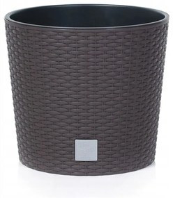 Ghiveci decorativ de flori, Prosperplast, Rato Round, rotund, maro inchis, 20x19 cm