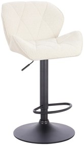 HR111W Scaun Crem Boucle cu Bază Neagră