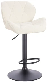 HR111W Scaun Crem Boucle cu Bază Neagră