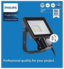 Proiector LED de exterior cu senzor PROJECTLINE LED/20W/230V IP65 3000K Philips