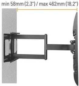 Suport de perete extensibil și reglabil TV Brateck LPA69-463D, negru
