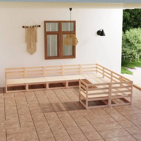 3075984 vidaXL Set mobilier de grădină, 9 piese, lemn masiv de pin